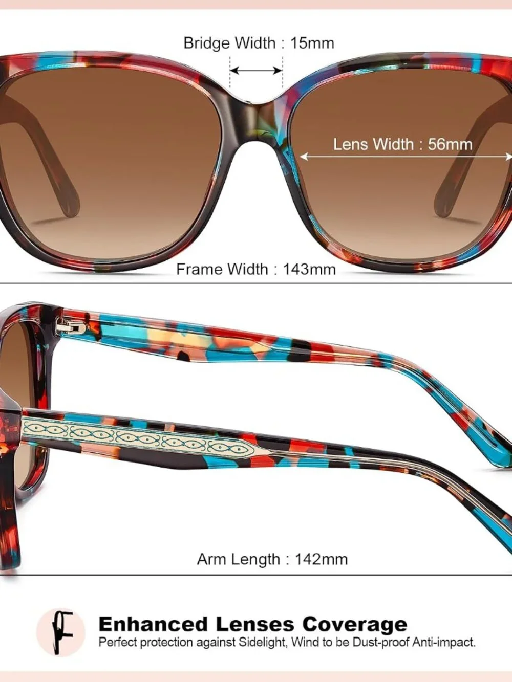 Stylish Women's Square UV Protected Polarized Sunglasses – Lightweight Comfort